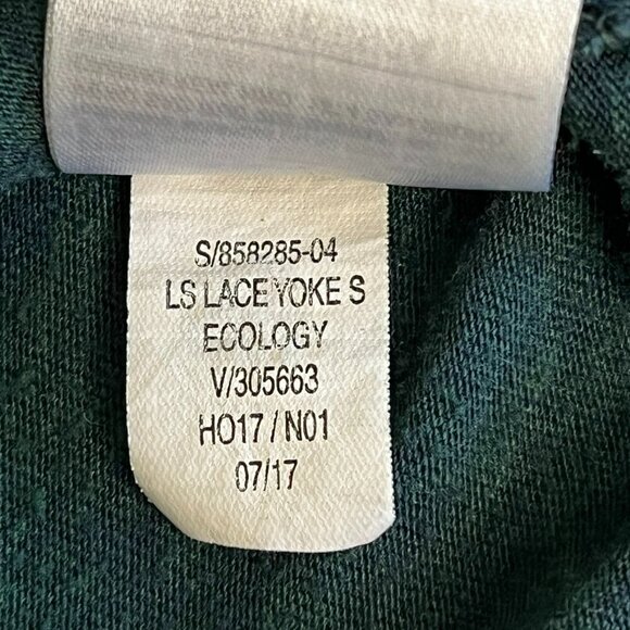 Old Navy Peasant Top sz M Trumpet Sleeves Dark Forest Fairy Grunge Cottagecore - Picture 6 of 8